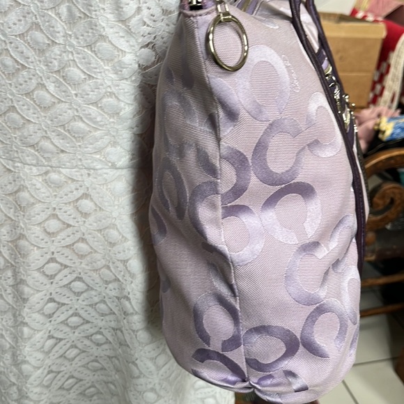 Coach Poppy Rare Vintage Purple straps/Lavender C Fabric Silvertone Hardw - Picture 9 of 16